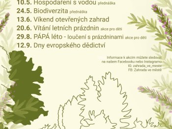 ZAHRADNÍ AKCE NA ROK 2026